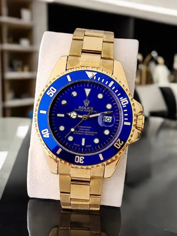 Reloj Rolex Submariner Azul y Dorado para Caballero
